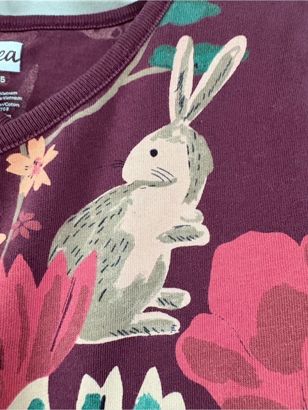 Tea Collection Burgundy woodland floral dress size 5 - Picture 7 of 8